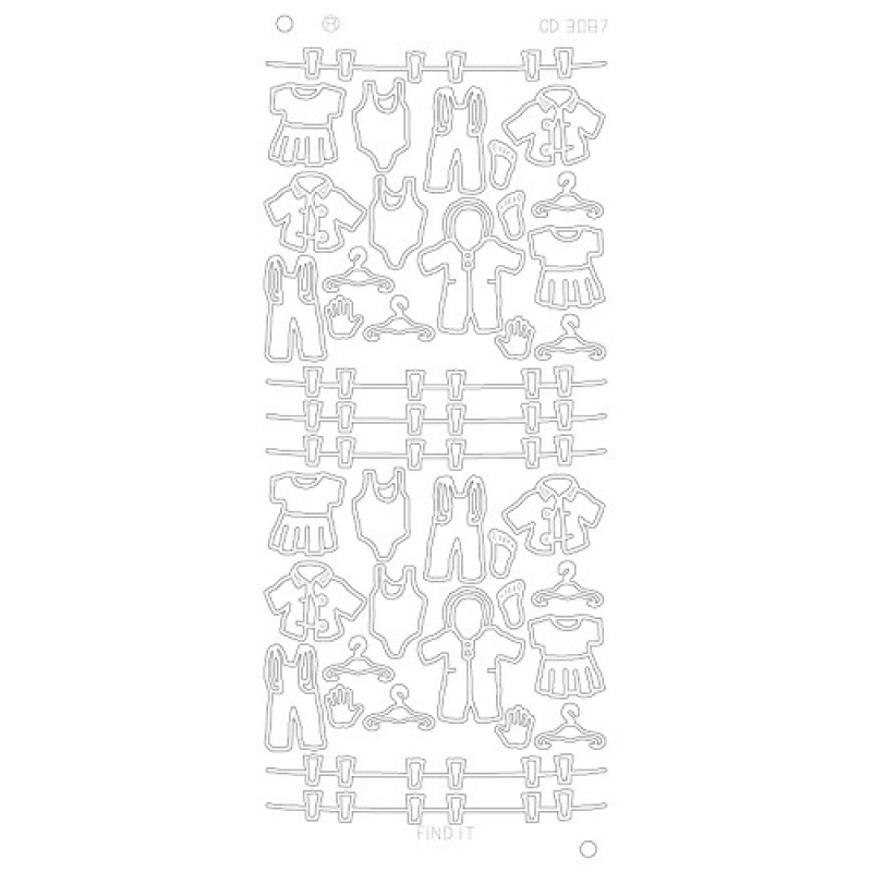 Stickervel: Baby Clothes Platinum - Zilver